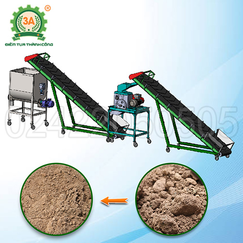 Dây chuyền nghiền đất đóng bầu 3A